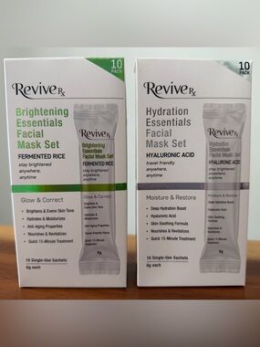 ✨ Revive Rx Hydration & Brightening Essentials Facial Mask Set~2 x 10 Pack